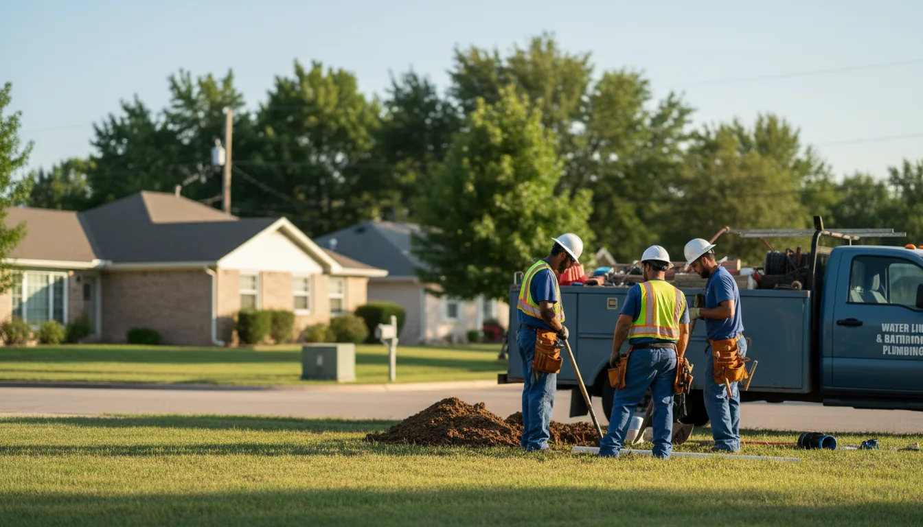 Residential water line and bathroom plumbing service in Box Springs, GA